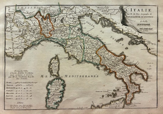 De Fer Nicolas (1646-1720) L'Italie 1705 Parigi 